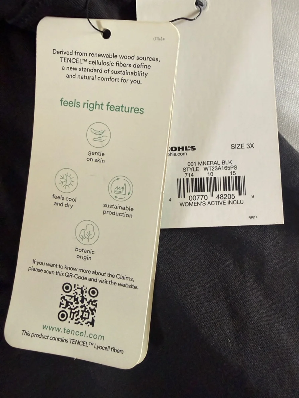 Pair of Tek Gear Black Hi-Low Racerback Open Split Back Active Tank Top - 3X - Picture 7 of 9